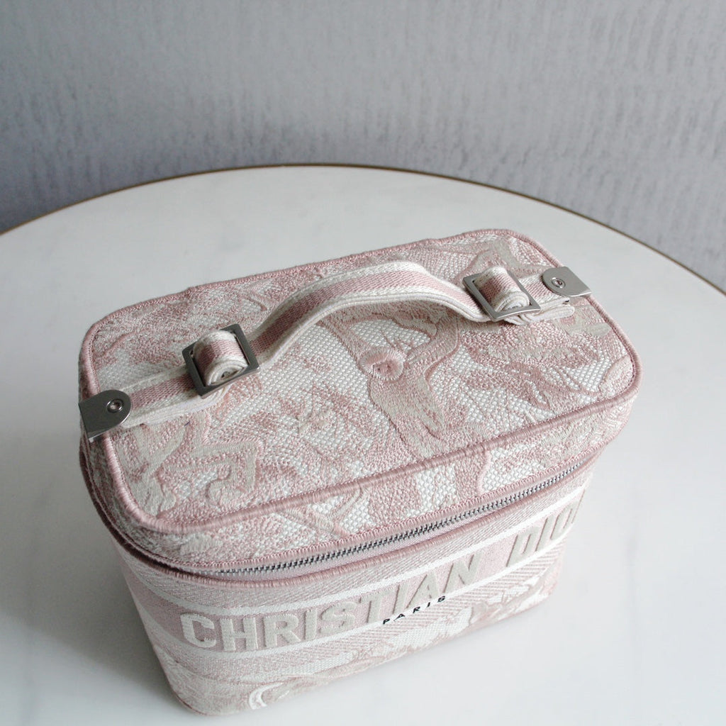 VANITY CROSSBODY CASE IN PEACH PINK MONOGRAM OBLIQUE JACQUARD