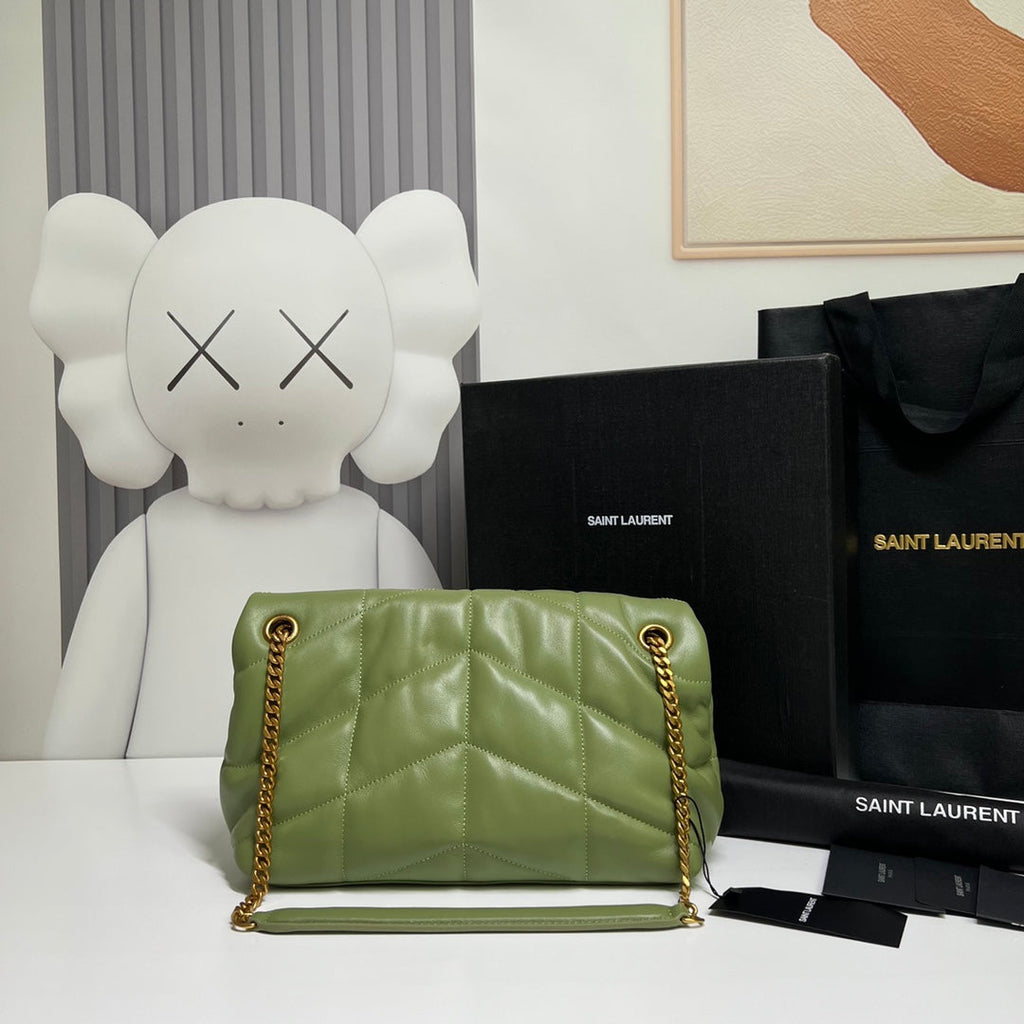 PUFFER TOY 29 IN FERN GREEN LAMBSKIN GOLD HARDWARE