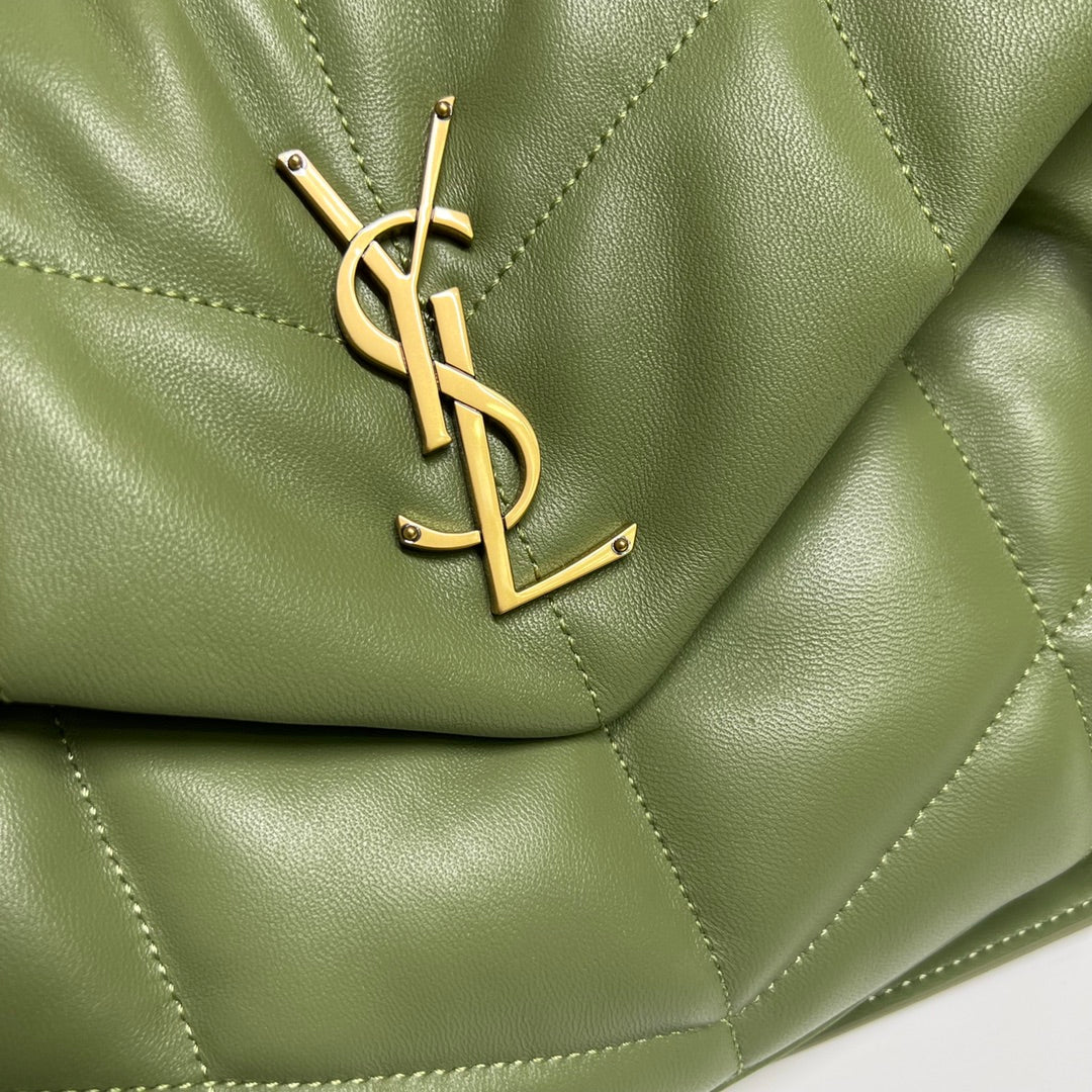 PUFFER TOY 29 IN FERN GREEN LAMBSKIN GOLD HARDWARE