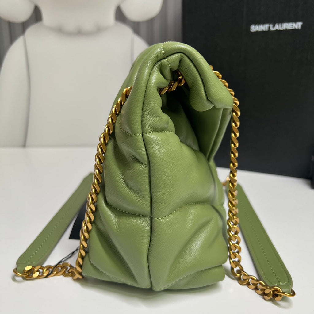 PUFFER TOY 29 IN FERN GREEN LAMBSKIN GOLD HARDWARE