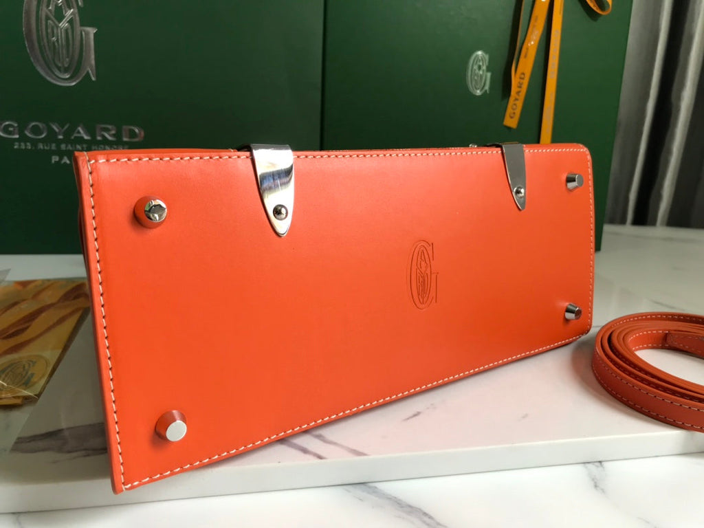 SAÏGON PM BAG 28 IN RED ORANGE GOYARDINE CANVAS AND CALFSKIN