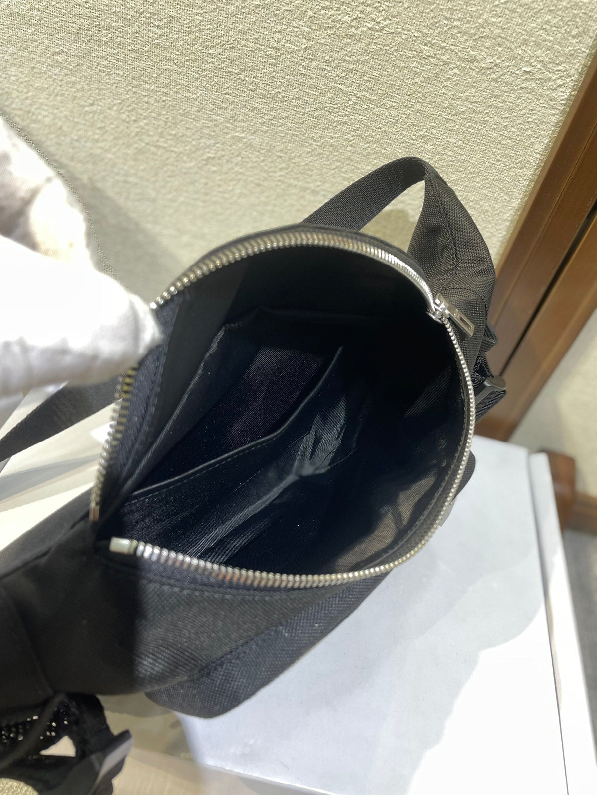 TREKKING BELT BAG 43 IN BLACK NYLON WITH CELINE PRINT