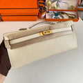 KELLY CUT 31 IN BEIGE CREAM CALFSKIN WITH GOLD HARDWARE