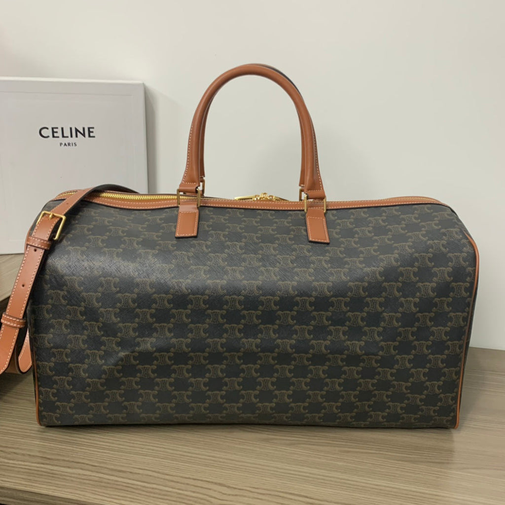 TRAVEL BAG 50 IN BLACK TRIOMPHE CANVAS WITH DOG PRINT