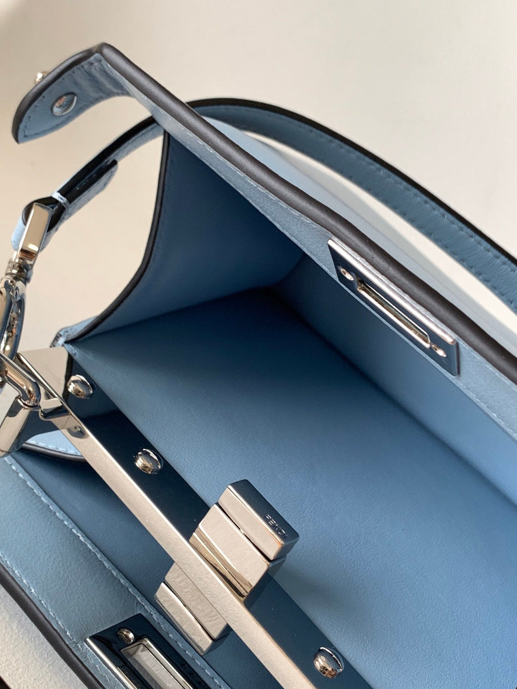 Peekaboo ISeeU Petite 20 Bag Baby Blue Lambskin Shw