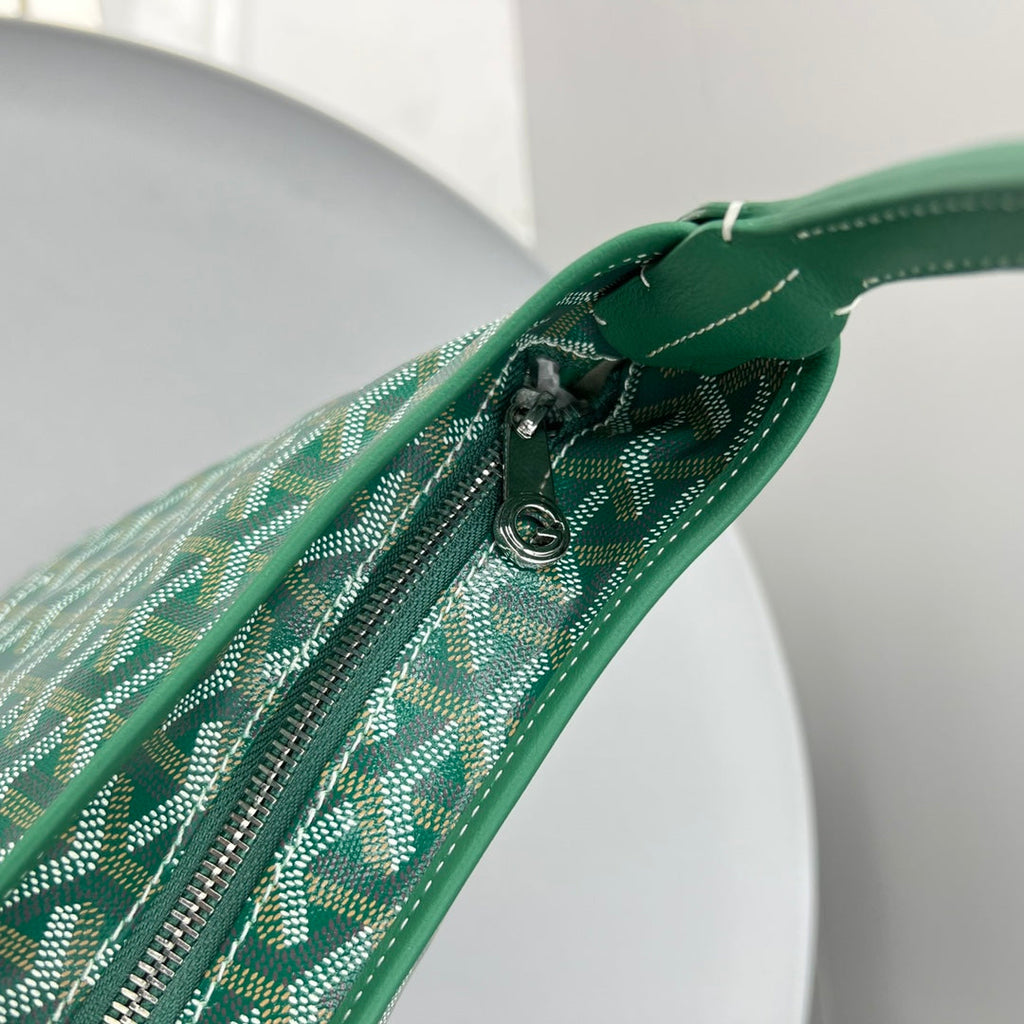 HOBO BOHÈME 34 IN GREEN GOYARDINE CANVAS AND CALFSKIN