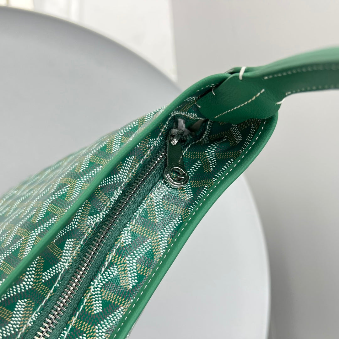 HOBO BOHÈME 34 IN GREEN GOYARDINE CANVAS AND CALFSKIN