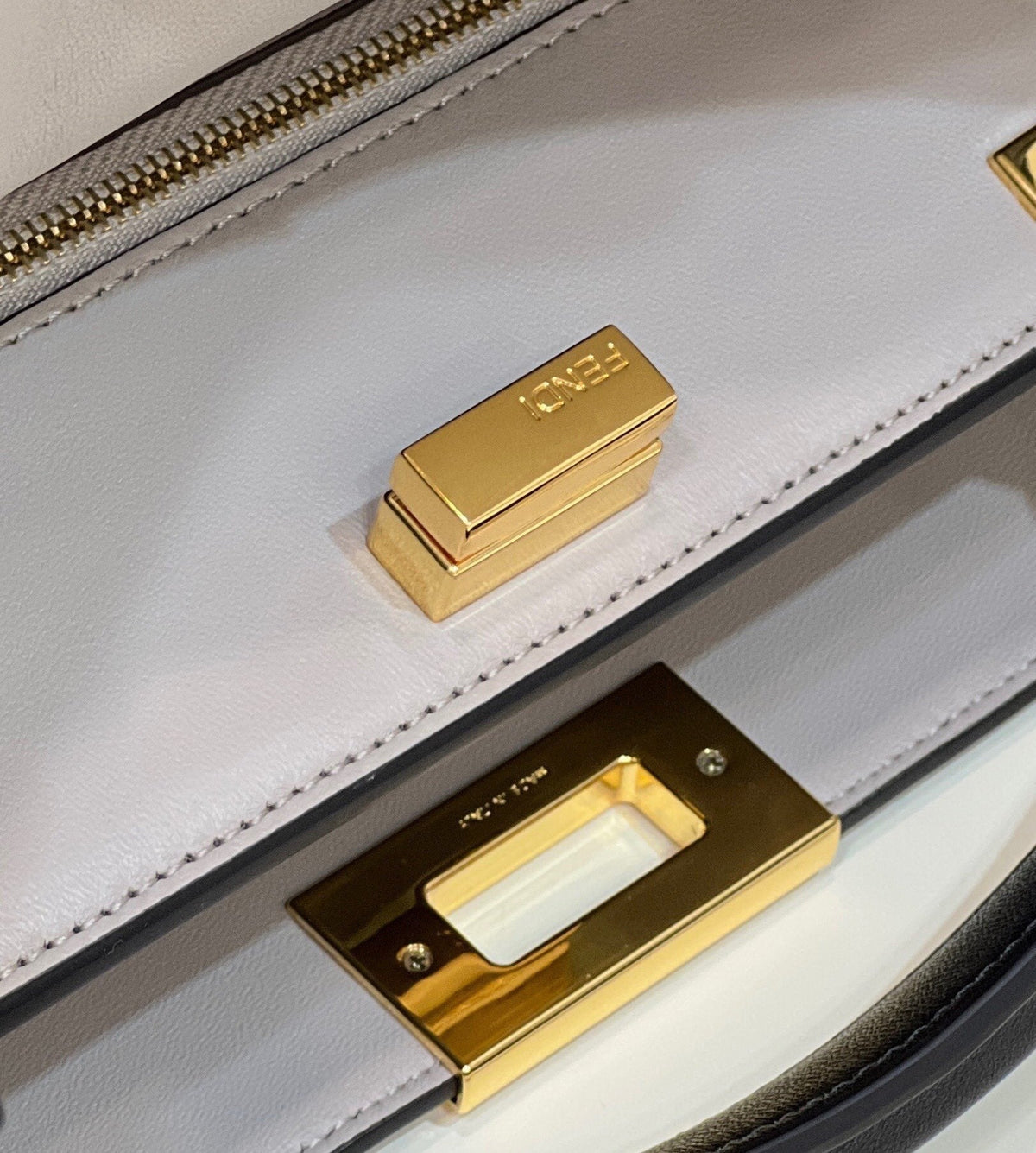FENDI PEEKABOO 27 IN BLACK CALFSKIN WITH GOLD HARDWARE