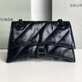 CRUSH SMALL CHAIN BAG 25 IN BLACK QUILTED CRUSHED CALFSKIN BLACK HARDWARE