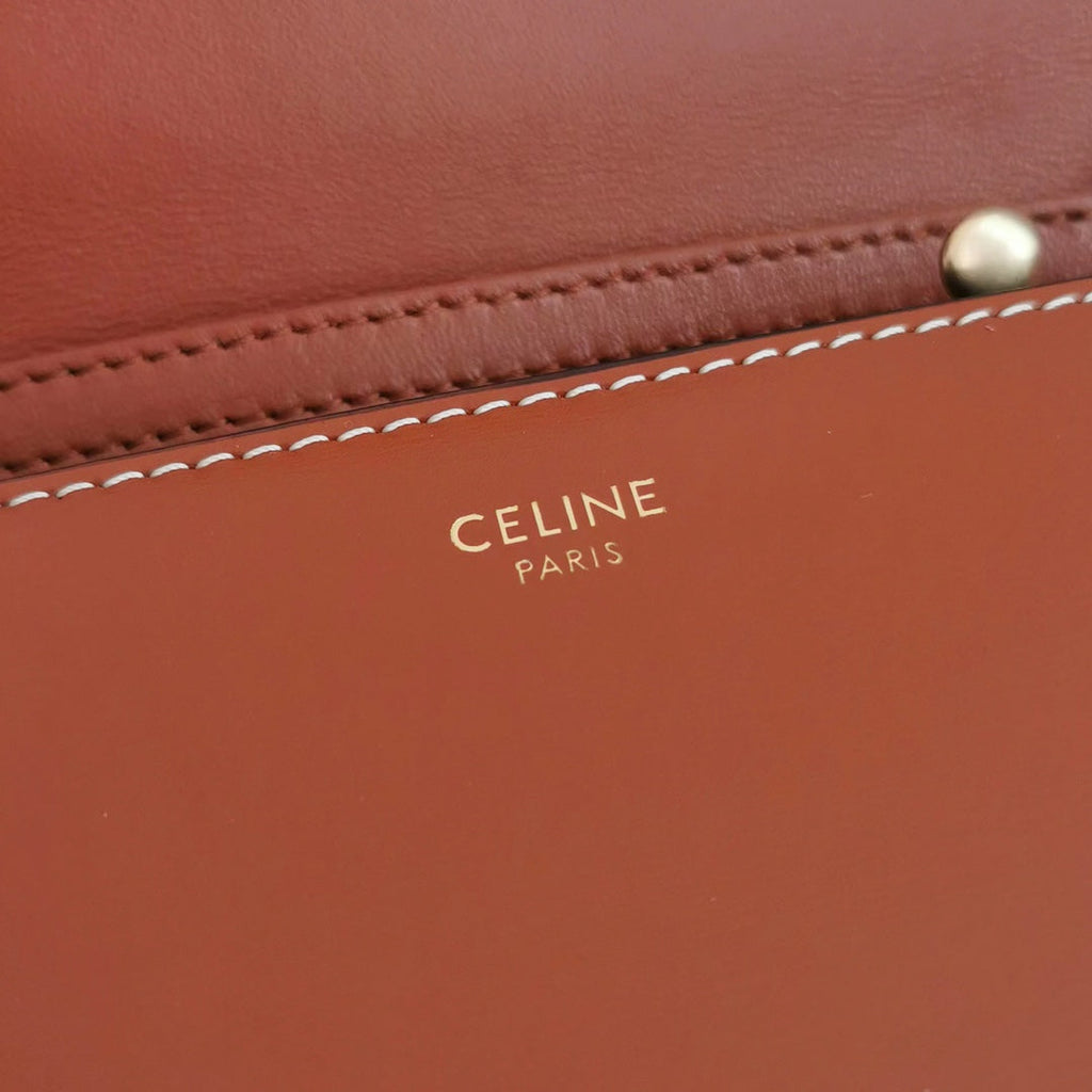 WALLET ON CHAIN MARGO 19 IN RUST ORANGE SMOOTH CALFSKIN GOLD HARDWARE