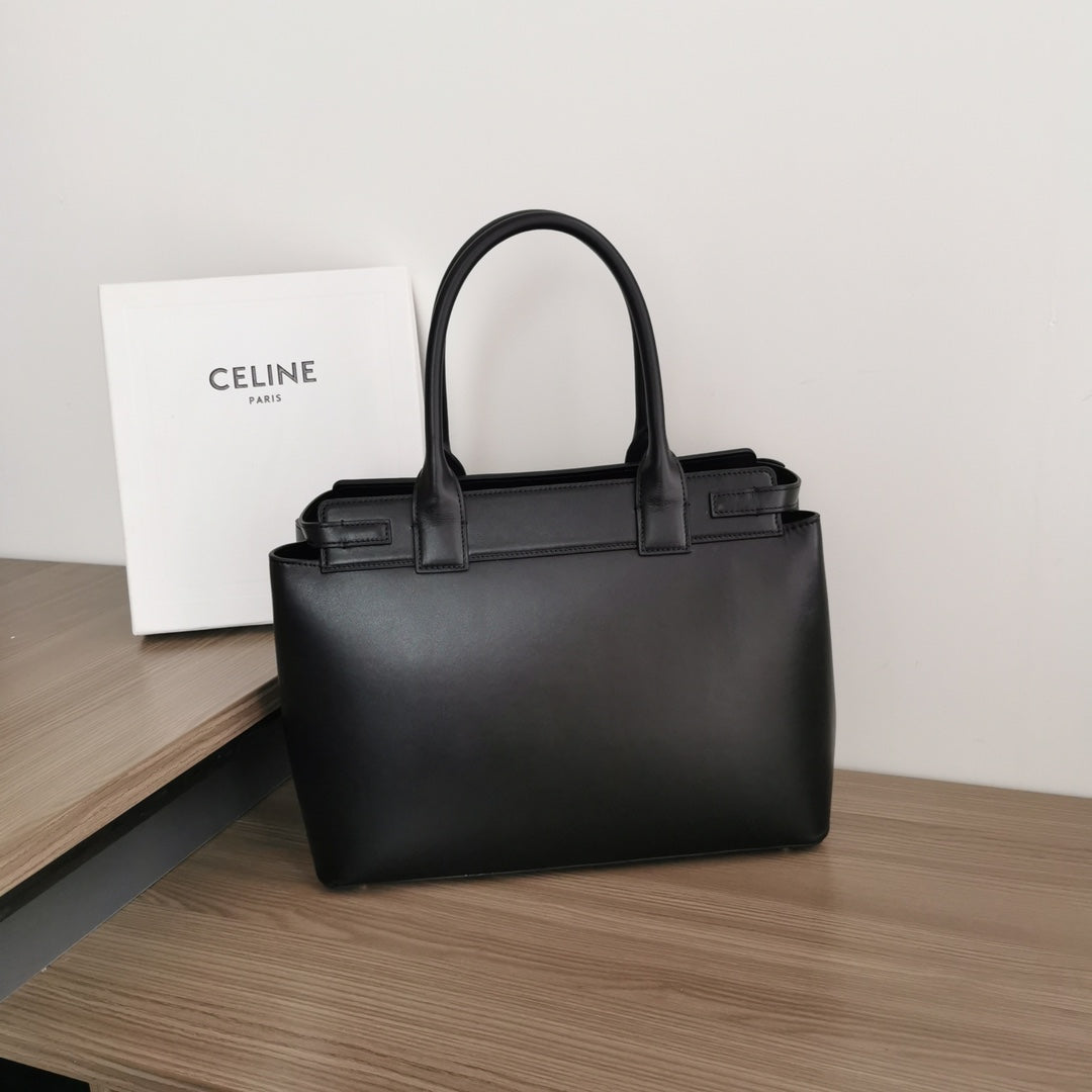 CONTI BAG 36 IN BLACK CALFSKIN GOLD HARDWARE