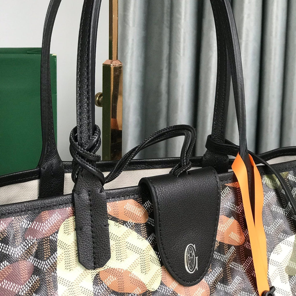 SAINT LOUIS PM BAG 34 IN GREEN LETTRES CAMOUFLAGE GOYARDINE CANVAS