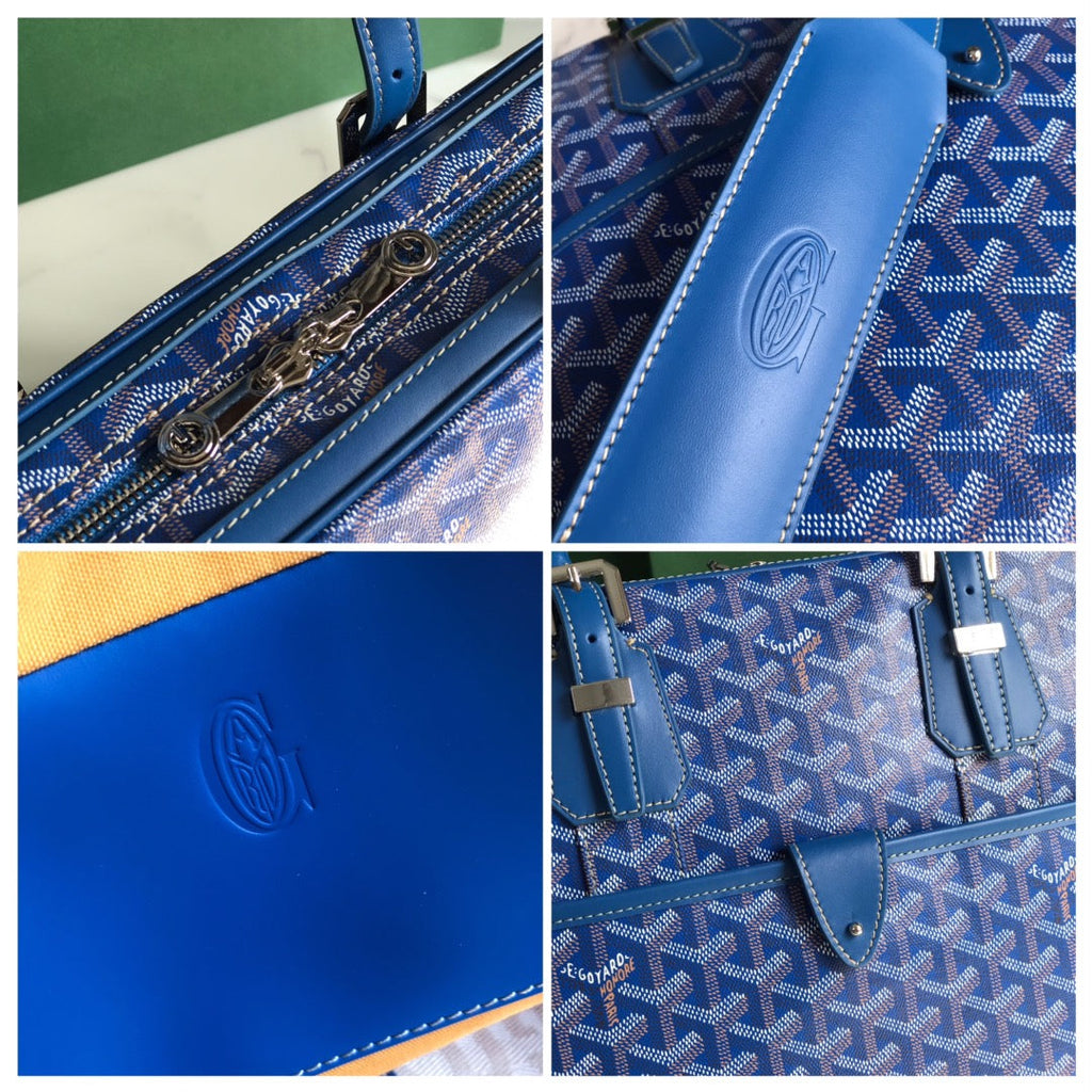 AMBASSADE DOCUMENT CASE 35 IN SAPPHIRE BLUE GOYARDINE CANVAS