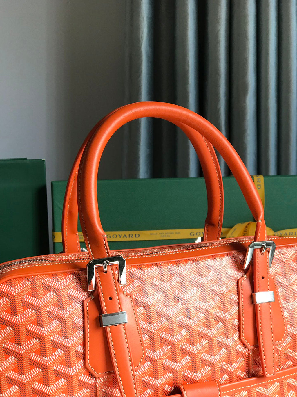 AMBASSADE DOCUMENT CASE 35 IN ORANGE GOYARDINE CANVAS