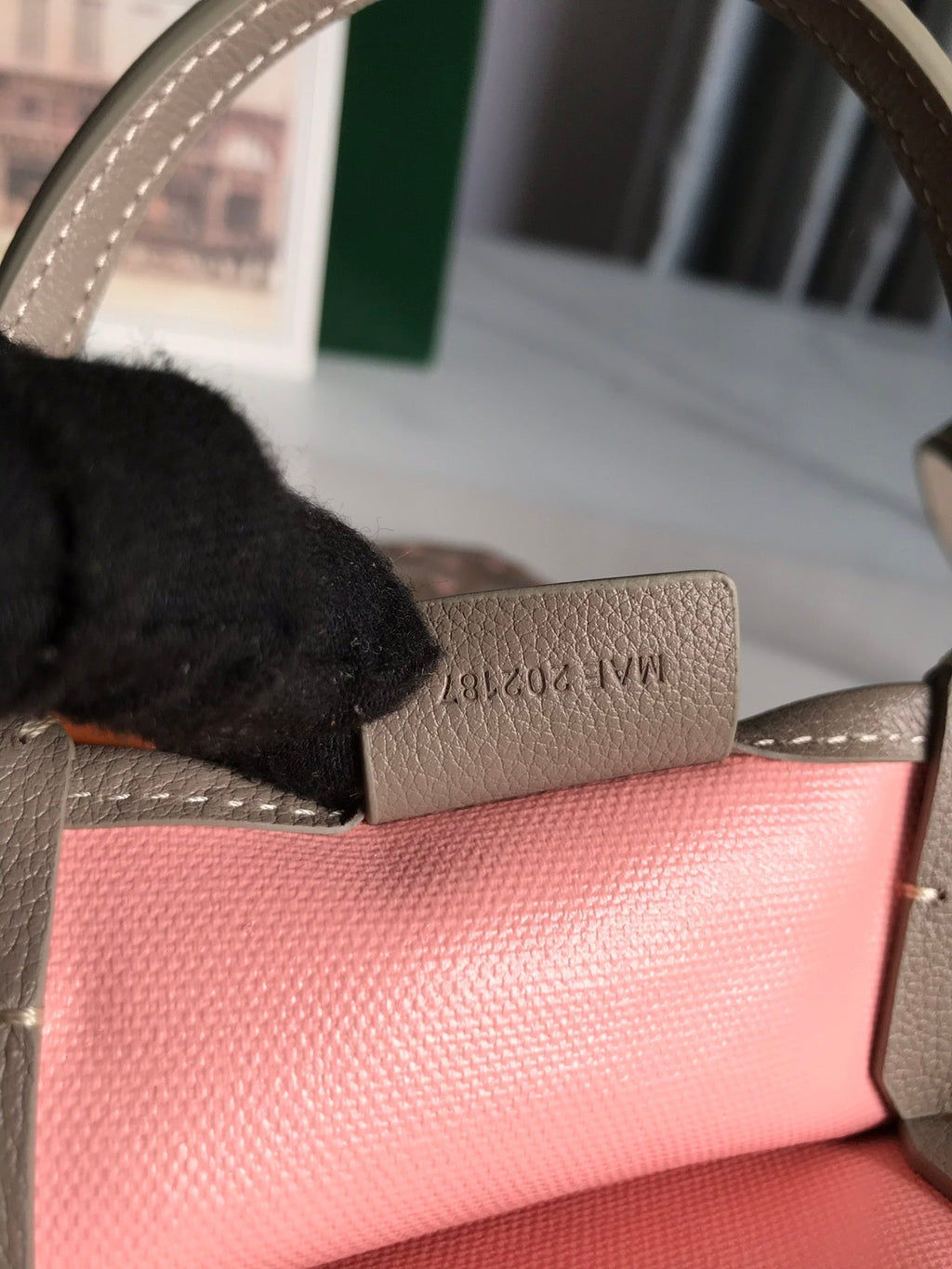POITIERS CLAIRE-VOIE BAG 24 IN GREY MIX PINK GOYARDINE CANVAS AND CALFSKIN