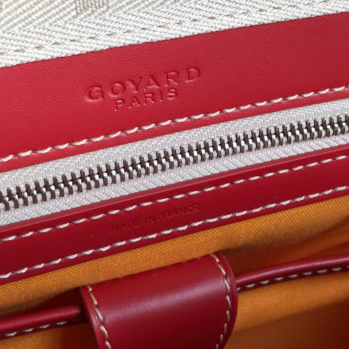 SAINT JEANNE BAG 35 IN RED GOYARDINE CANVAS AND CALFSKIN