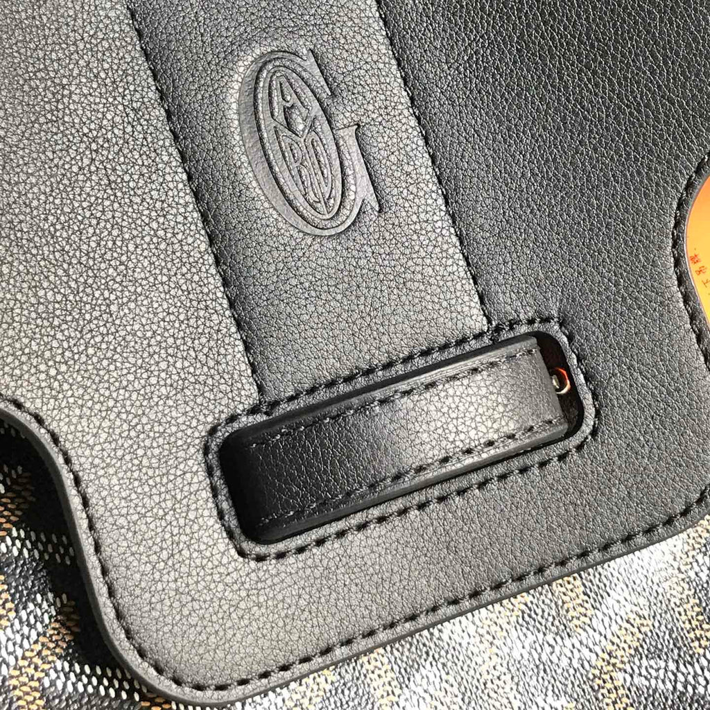 SAIGON SOUPLE BAG 34 IN BLACK GOYARDINE CANVAS AND CALFSKIN
