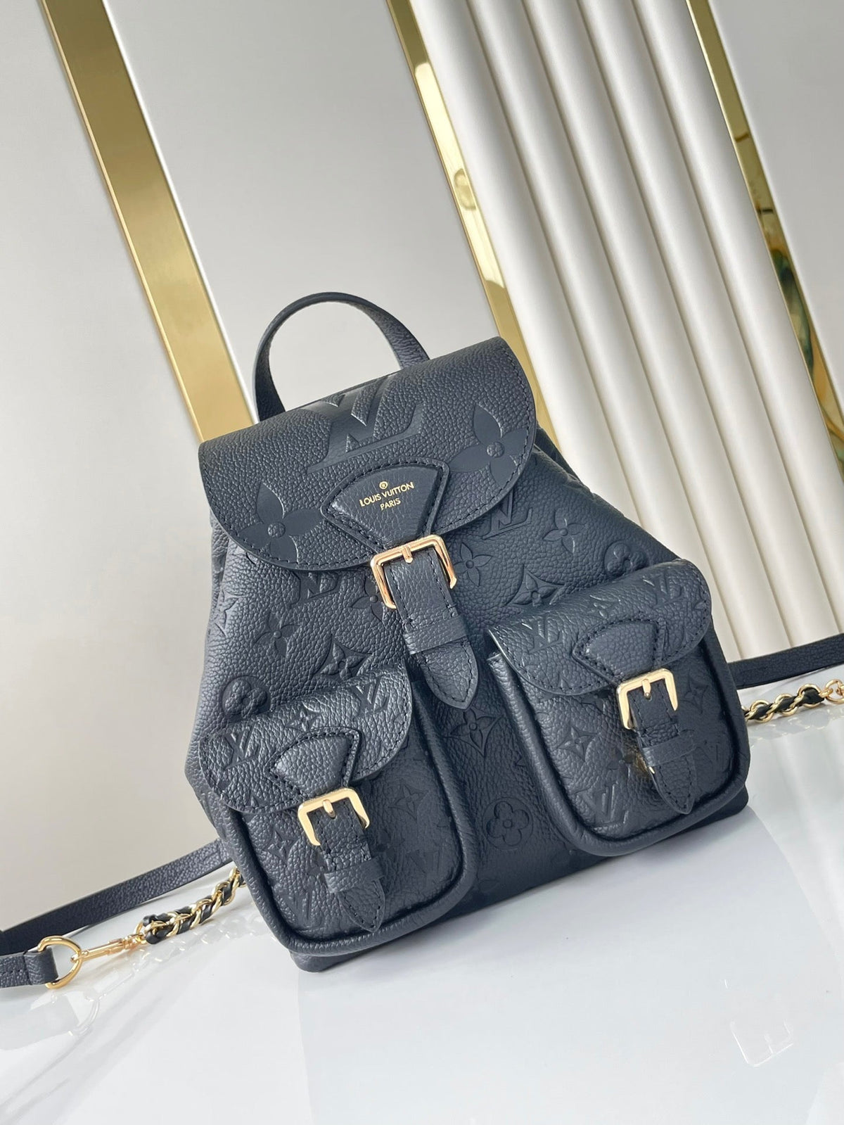 BACKUP BACKPACK 22 IN BLACK MONOGRAM EMPREINTE LEATHER