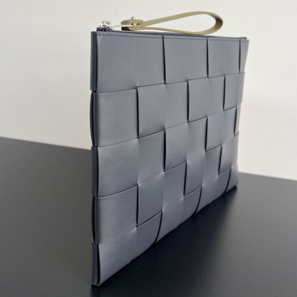 LARGE CASSETTE POUCH 35 IN TROUT GRAY CALFSKIN