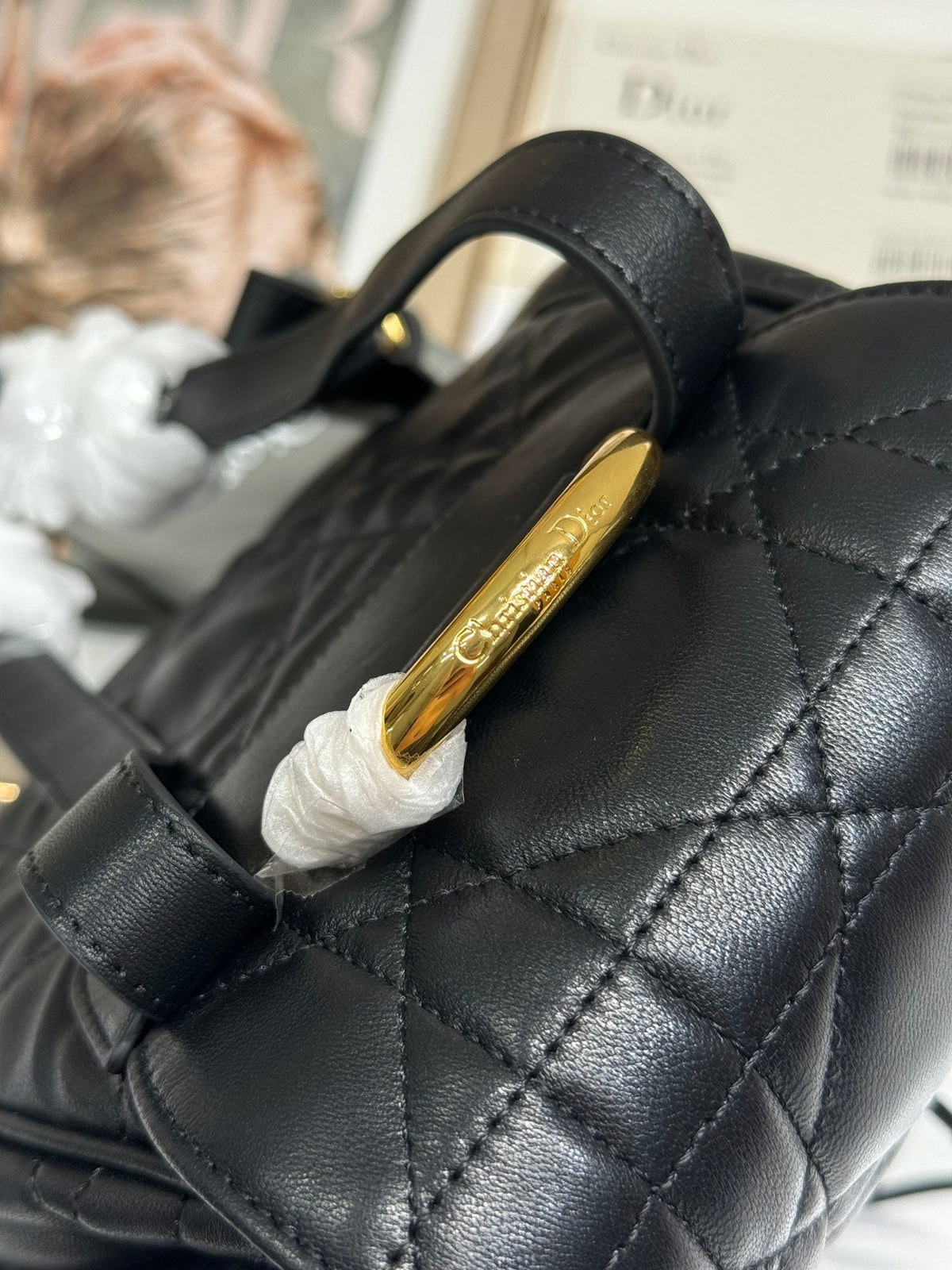 MEDIUM CARO BACKPACK 27 IN BLACK MACROCANNAGE LAMBSKIN