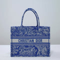 BOOK TOTE 42 BLUE MACROCANNAGE EMBROIDERY