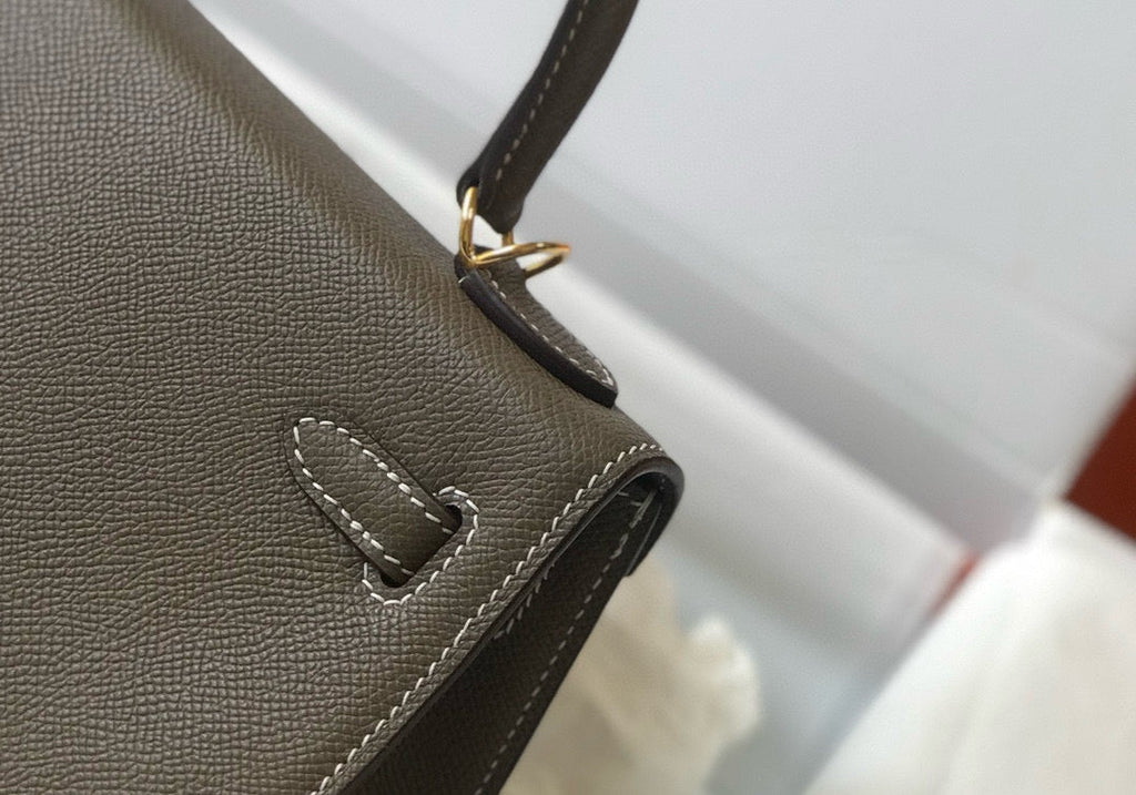 HM KELLY 25 ETOUPE EPSOM LEATHER GOLD HARDWARE