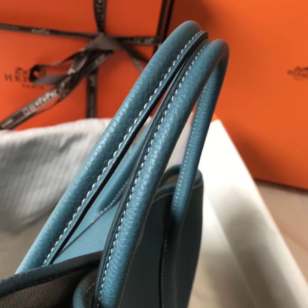 HERM Garden Party 30 Bag In Blue Jean Taurillon Leather
