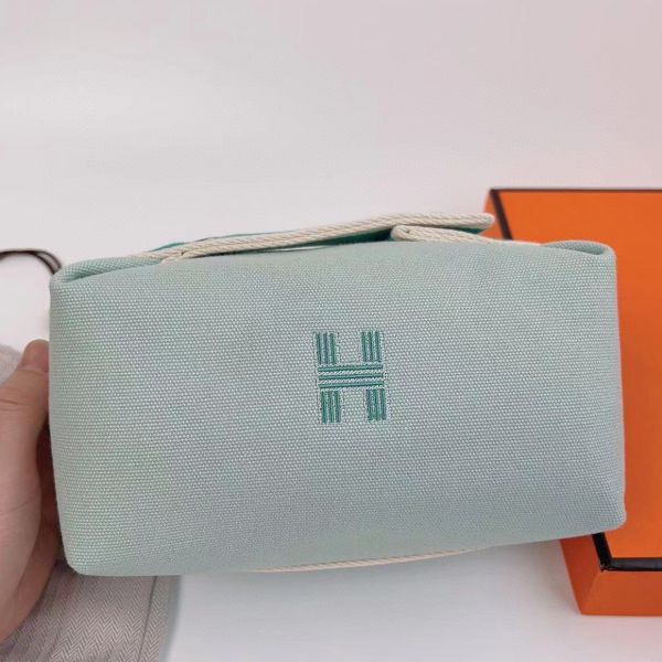 HERM Bride-a-Brac Large Case in Light Green Canvas