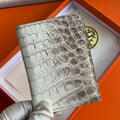 HERM MC¬≤ Euclide Card Holder in Himalaya Niloticus Crocodile Skin