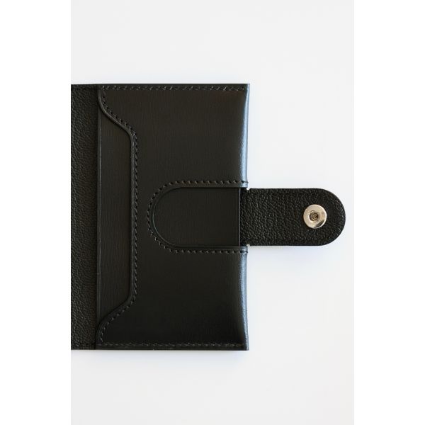 HERM R.M.S Card Holder in Black Box Calfskin