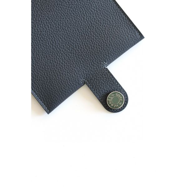 HERM R.M.S Card Holder in Blue Nuit Evergrain Calfskin