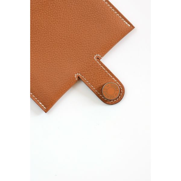 HERM R.M.S Card Holder in Gold Evergrain Calfskin