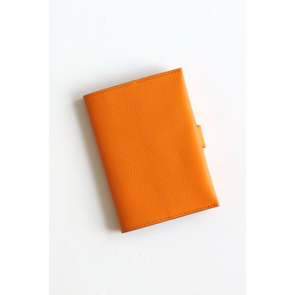 HERM R.M.S Passport Holder in Apricot Evercolor Calfskin