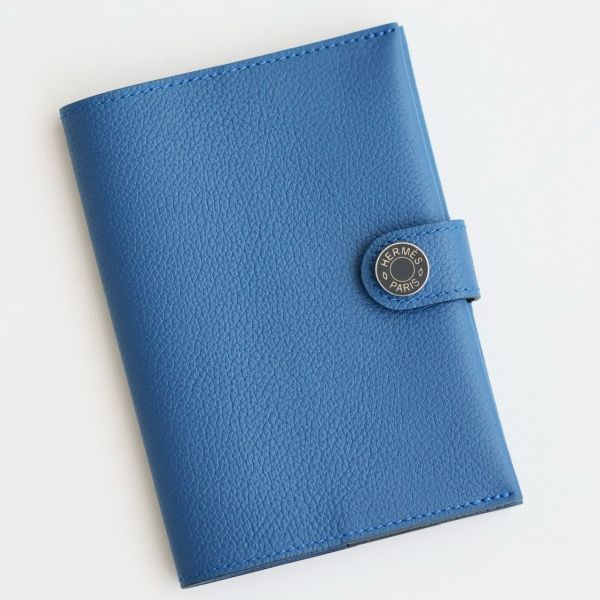 HERM R.M.S Passport Holder in Blue France Evercolor Calfskin