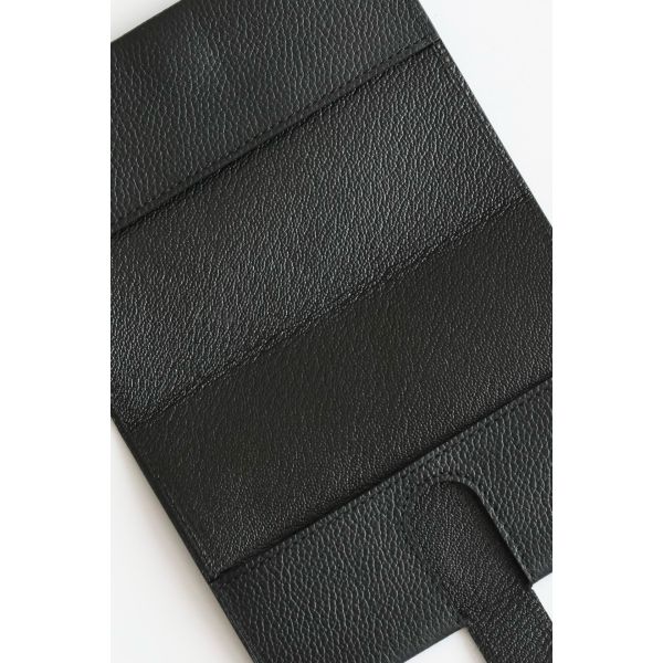HERM R.M.S Passport Holder in Black Evercolor Calfskin