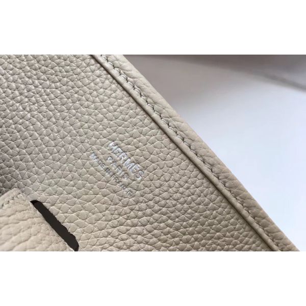 HERM Evelyne III 29 PM Bag In Craie Clemence Leather