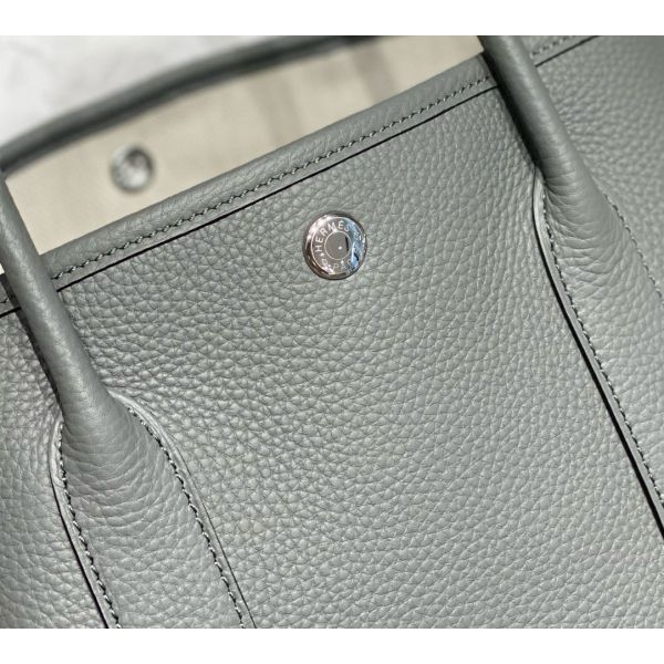 HERM Garden Party 30 Bag In Gris Meyer Taurillon Leather