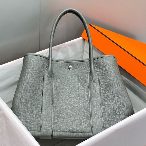 HERM Garden Party 36 Bag In Gris Meyer Clemence Leather