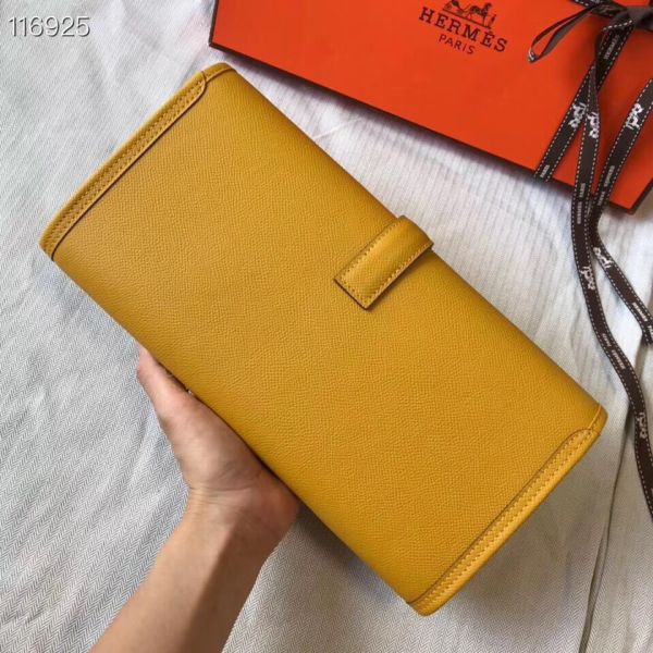HERM Jige Elan 29 Clutch In Yellow Epsom Leather