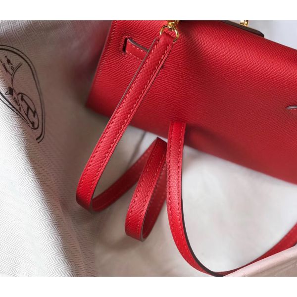 HERM Kelly Mini II Bag In Rouge Vif Epsom Leather GHW