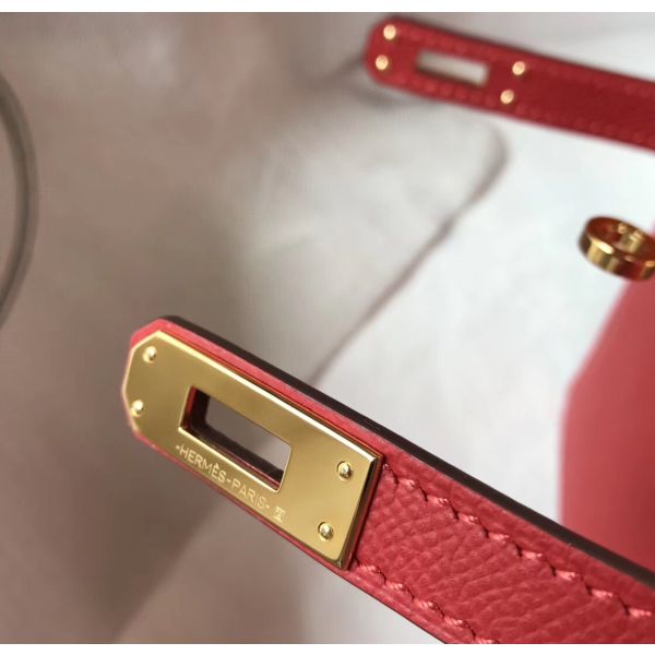 HERM Kelly Mini II Bag In Rouge Vif Epsom Leather GHW