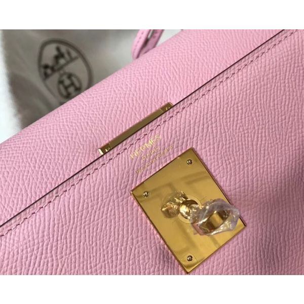 HERM Kelly 25cm Sellier Bag In Mauve Sylvestre Epsom Leather