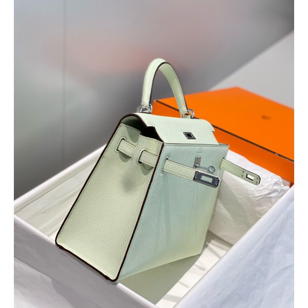 HERM Kelly 25cm Sellier Bag In Vert Fizz Epsom Leather