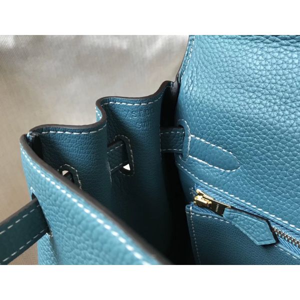 HERM Kelly 28cm Bag In Blue Jean GHW