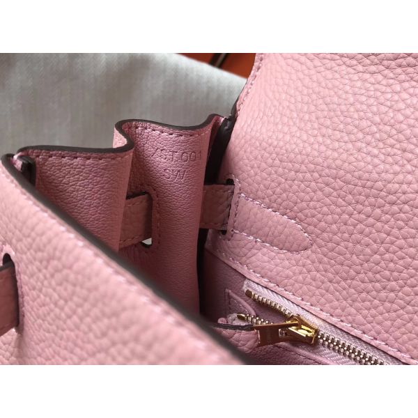 HERM Kelly 28cm Bag In Pink Clemence Leather GHW