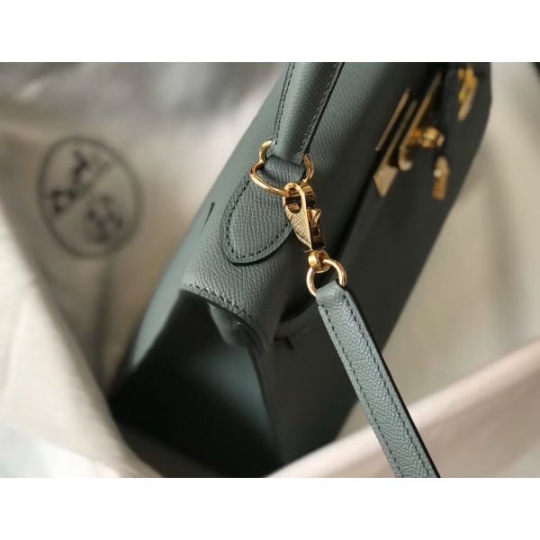 HERM Kelly 28cm Bag In Vert Amande Epsom Leather GHW