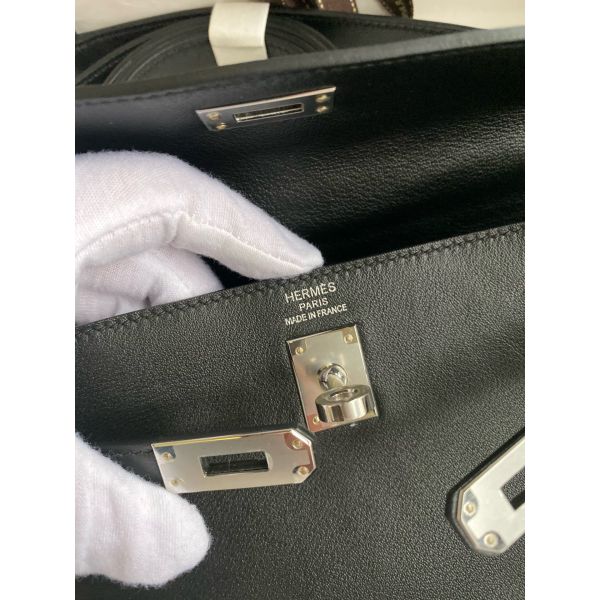Herm√®s Kelly Moove Handmade Bag in Black Swift Calfskin