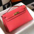 HERM Kelly Pochette Bag In Rose Lipstick Epsom Leather