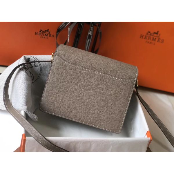 HERM Mini Sac Roulis 18cm Bag In Grey Evercolor Calfskin