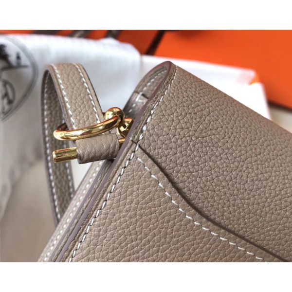 HERM Mini Sac Roulis 18cm Bag In Grey Evercolor Calfskin